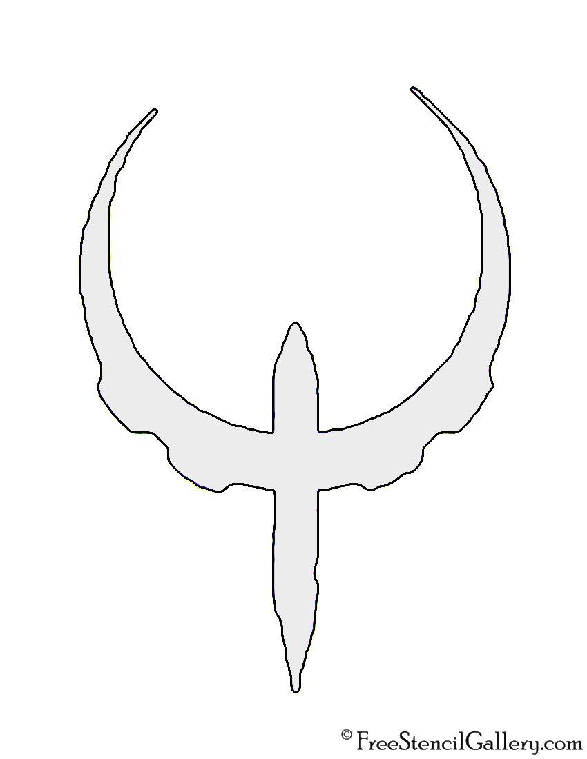 Quake Logo - Quake Logo Stencil. Free Stencil Gallery