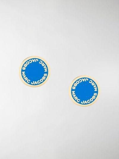 Jacobs Logo - Marc Jacobs blue Brass logo pendant earrings| Stefaniamode.com