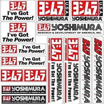 Yoshimura Logo - 1x set 14 Sticker Yoshimura Logo Decal Full Sheet Approx. 30 x 30 cm