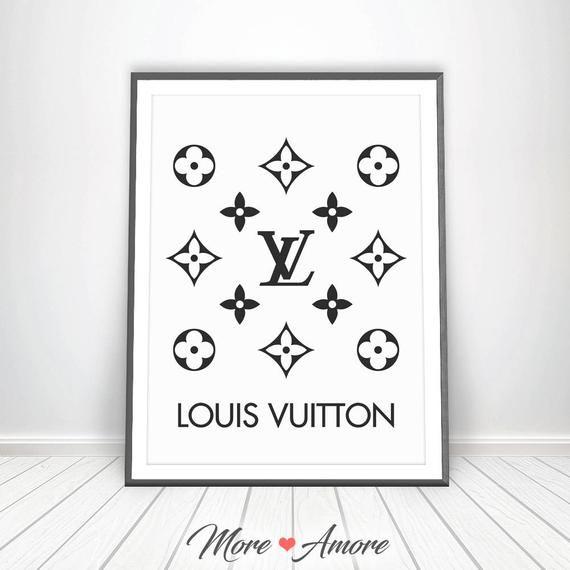 LV Art Logo - Louis Vuitton Monogram LV Print Louis Vuitton Poster LV | Etsy