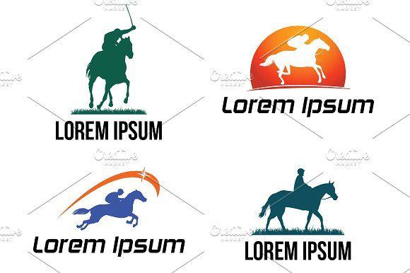 Racehorse Logo - Horse Racehorse Logo Symbol Logo Templates Creative Market