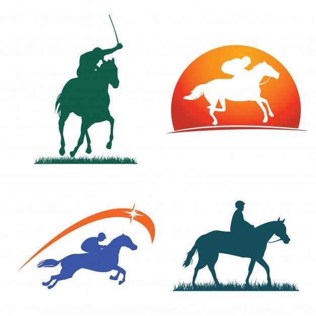 Racehorse Logo - Horse racehorse symbol emblem collection Vector