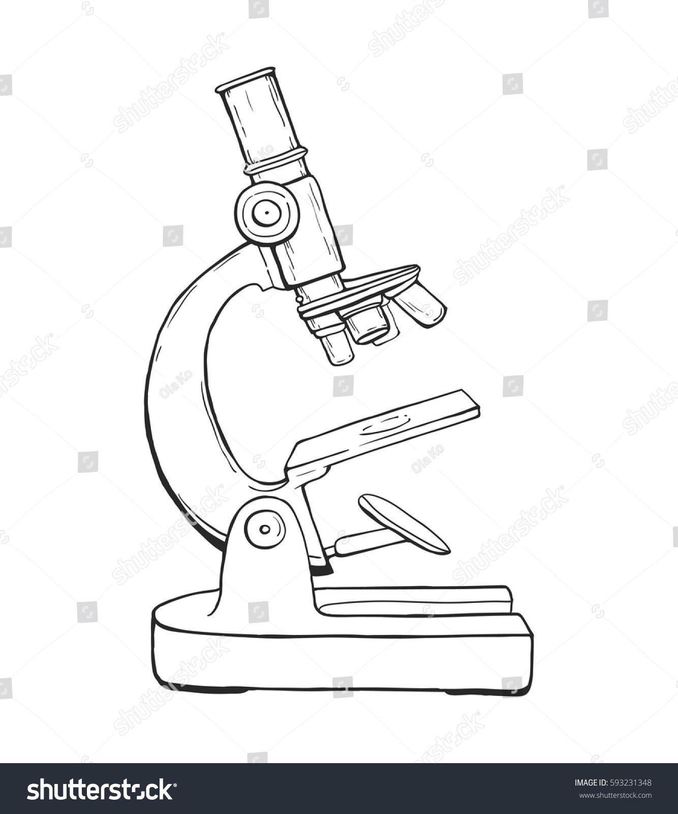 Microscope Logo - Line style vector illustration of microscope. Logo of microscope ...