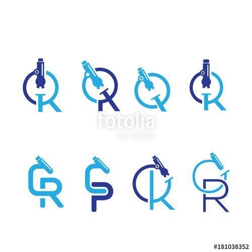 Microscope Logo - set of logo Microscope letter 