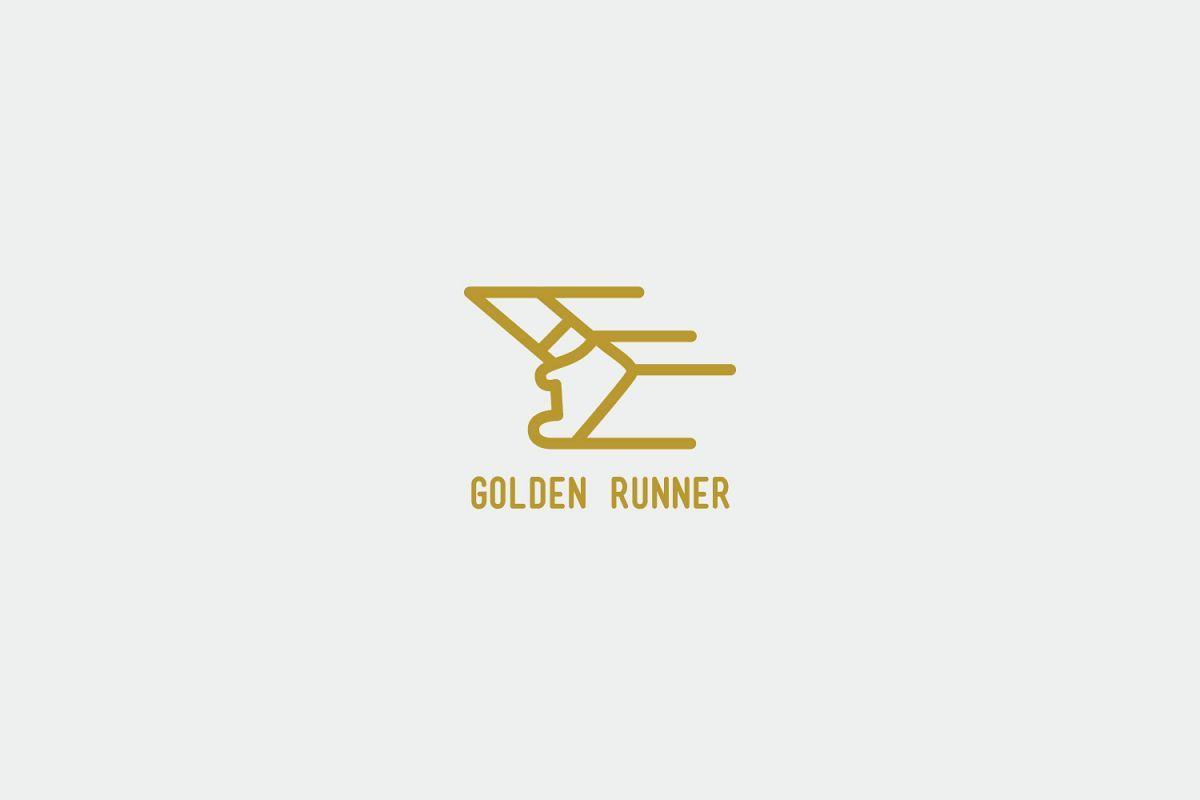 Runner Logo - Golden Runner Logo Template