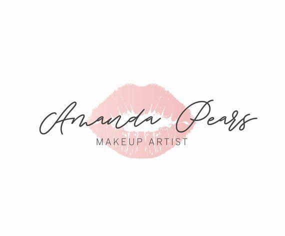Cosmetologist Logo - Lip logo Makeup artist logo Rose gold lips logo Beauty | Etsy