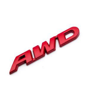 Glossy.com Logo - 3D Red Glossy AWD Emblem Badge Off Road Truck Logo Metal 4 Wheel