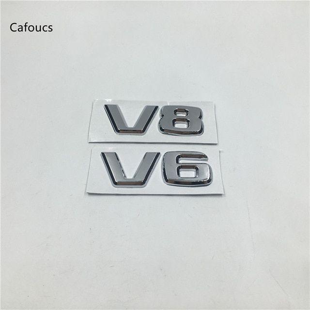 V6 Logo - Cafoucs For Mercedes Benz AMG V6 V8 Kompressor Emblems ABS Plastic