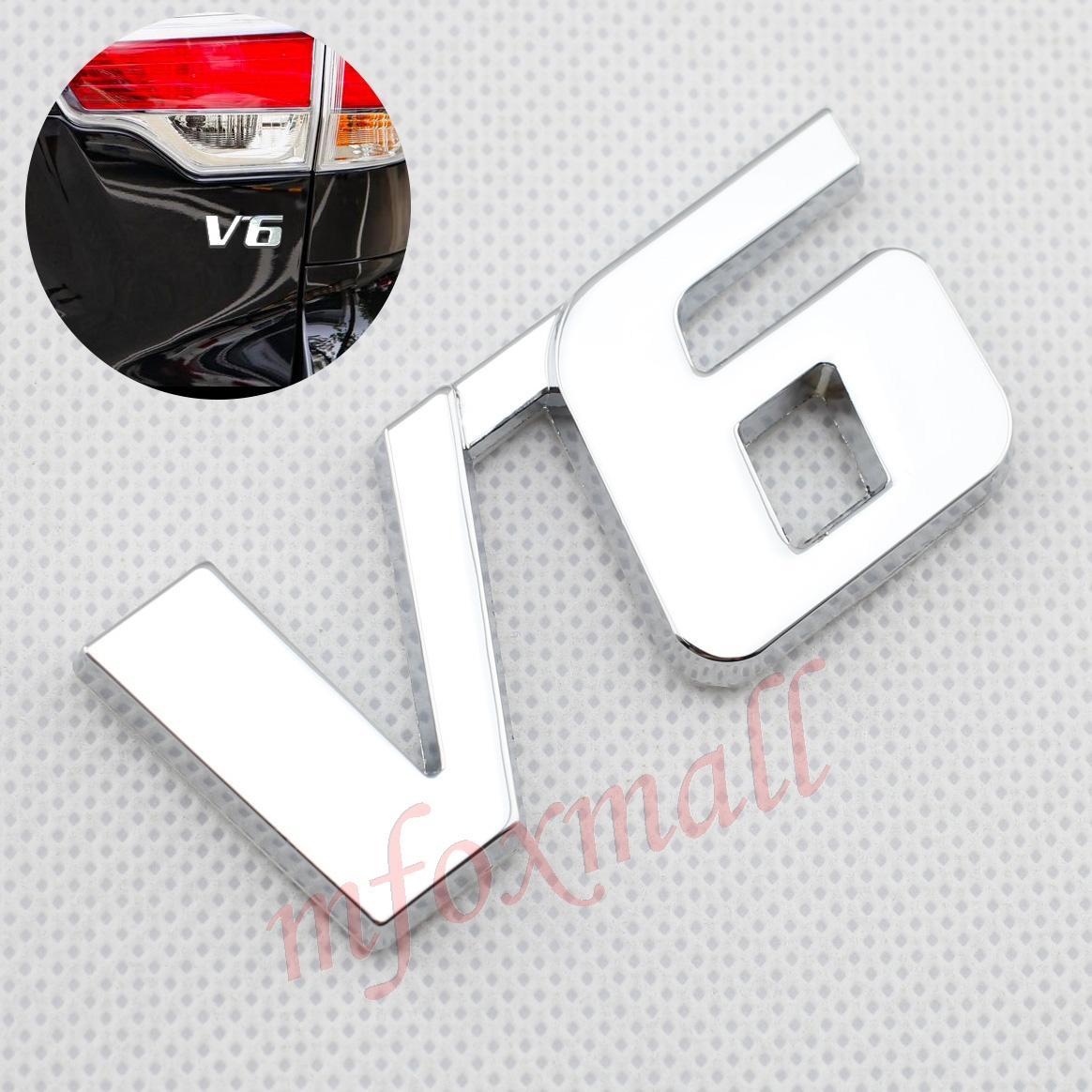 V6 Logo - Universal Car Truck Parts Trim V6 Emblem Logo Badge 3D Sticker Decal ...