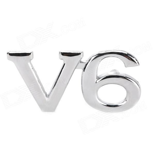 V6 Logo - 3D V6 Grill Decoration Emblem for Car Tuning - Silver - Worldwide ...