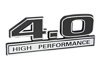 V6 Logo - 4.0 Liter V6 High Performance Engine Emblem in Chrome