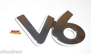 V6 Logo - V6 CHROME BADGE LOGO STICK ON EMBLEM 3D LOOK SELF ...