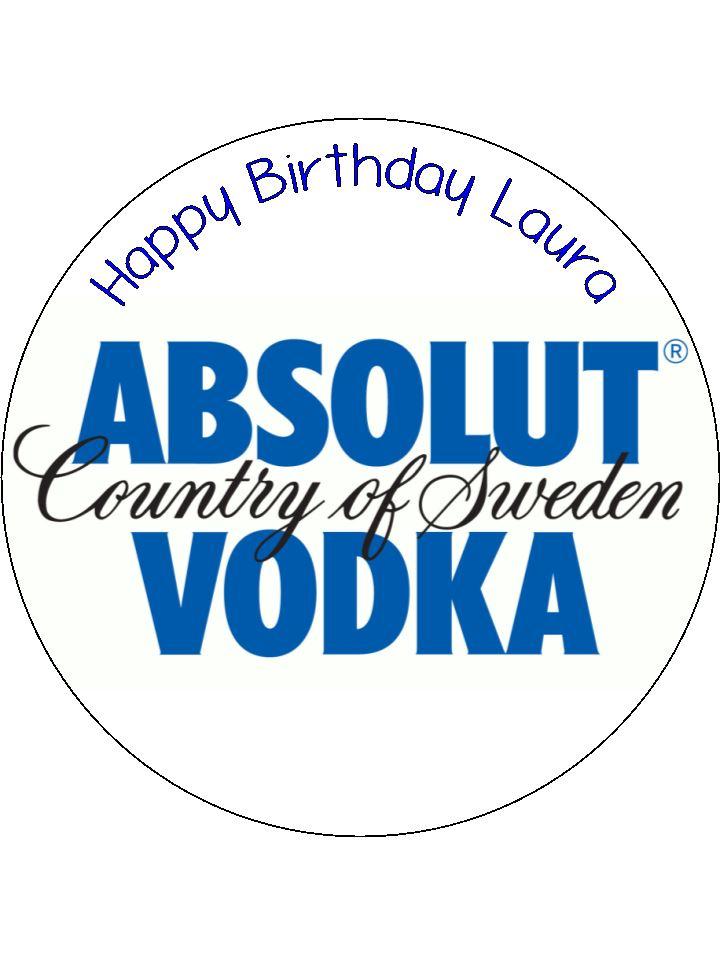 Absolut Logo - Absolut Vodka Logo Edible Icing Cake Topper