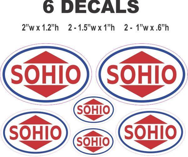 Sohio Logo - 6 Red Sohio Gasoline Oil Decals | Nicer Decals Nicerdecals Corvette ...