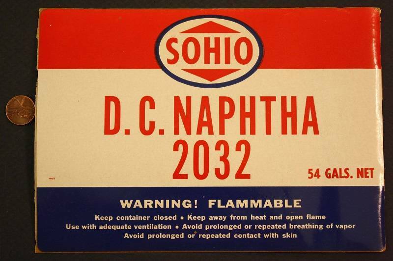 Sohio Logo - 1960-70s SOHIO Gas & Motor Oil Company D.C.Naphtha 2032 barrel or ...