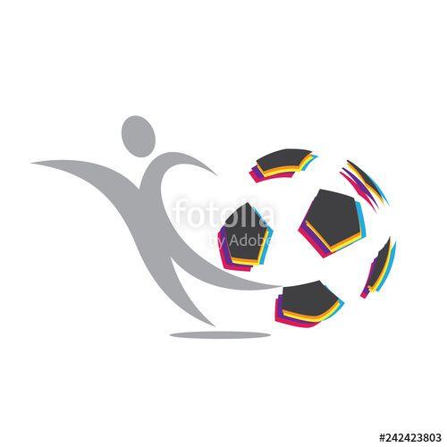 Styalized Logo - Abstract football player in action, vector stylized logo