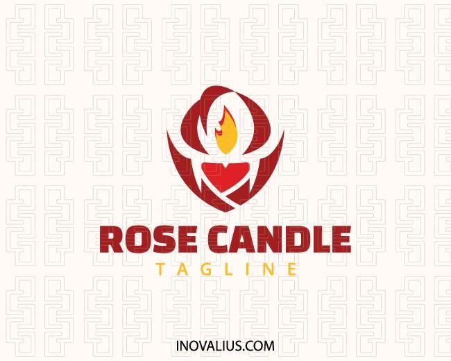 Styalized Logo - Rose Candle Logo For Sale | Inovalius