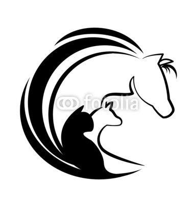 Styalized Logo - Horse Cat And Dog Stylized Logo Delighted Poster | Pamplona Posters