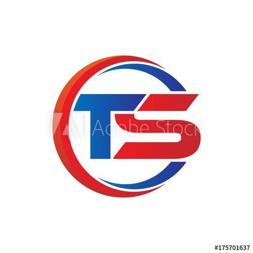TS Logo - ts logo vector modern initial swoosh circle blue and red this