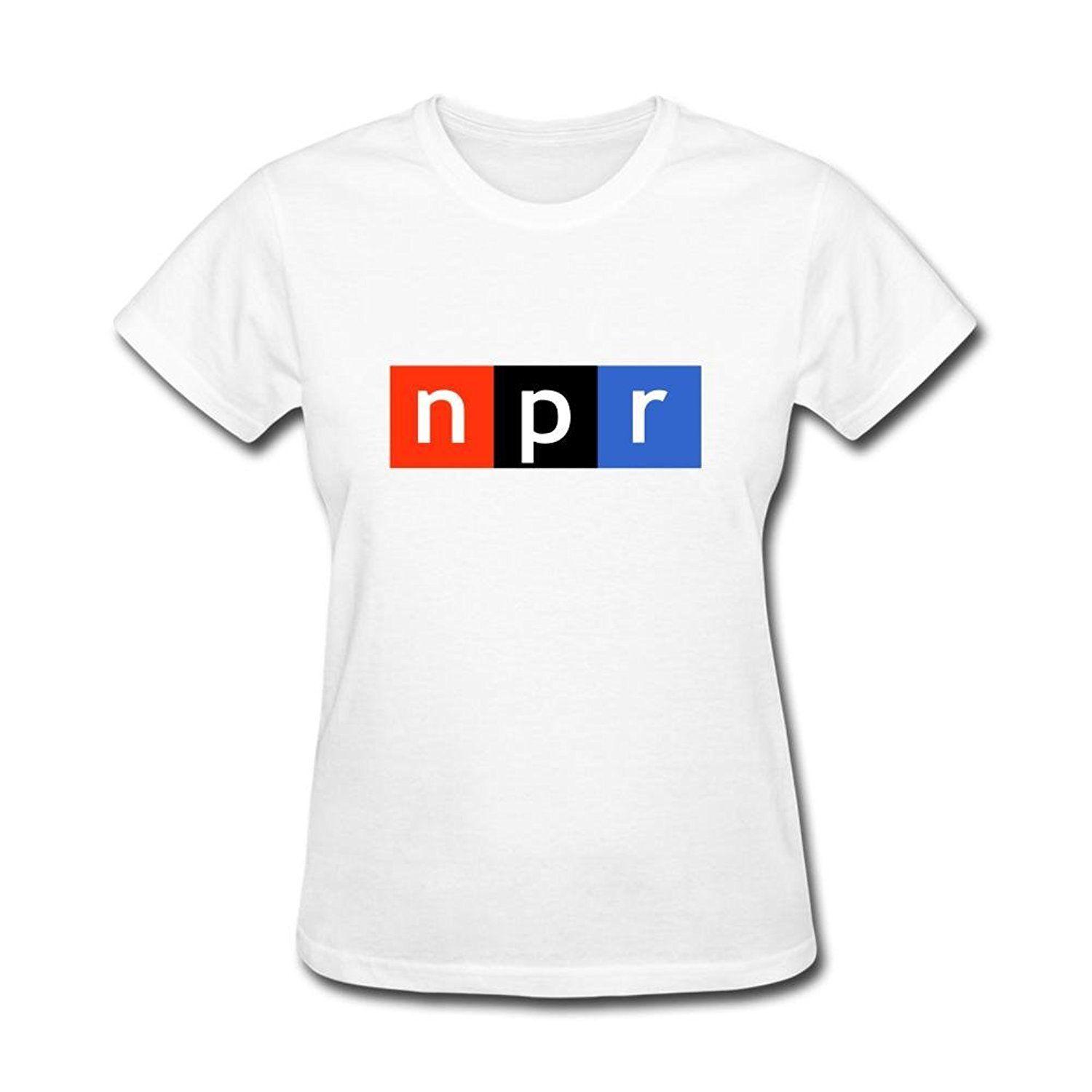 NPR Logo - Yamoon Women's White NPR Logo Cotton Short Sleeve T