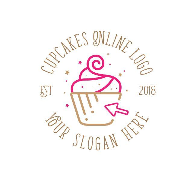 Cupcake Logo - Online Cupcake Logo & Business Card Template - The Design Love