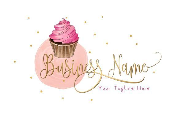 Cupcake Logo - DIGITAL Custom logo design watercolor cupcake bakery logo | Etsy