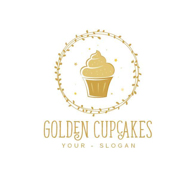 Cupcake Logo - Golden Cupcake Logo & Business Card Template - The Design Love