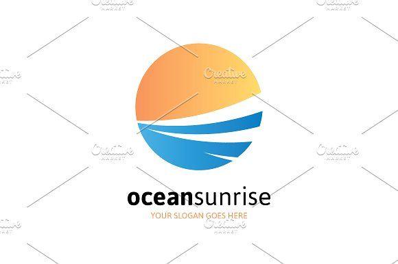 Sunrise Logo - Ocean Sunrise Logo Logo Templates Creative Market