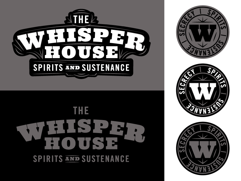 Speakeasy Logo - The Whisper House Speakeasy Logo System by Jennifer Hood. Dribbble