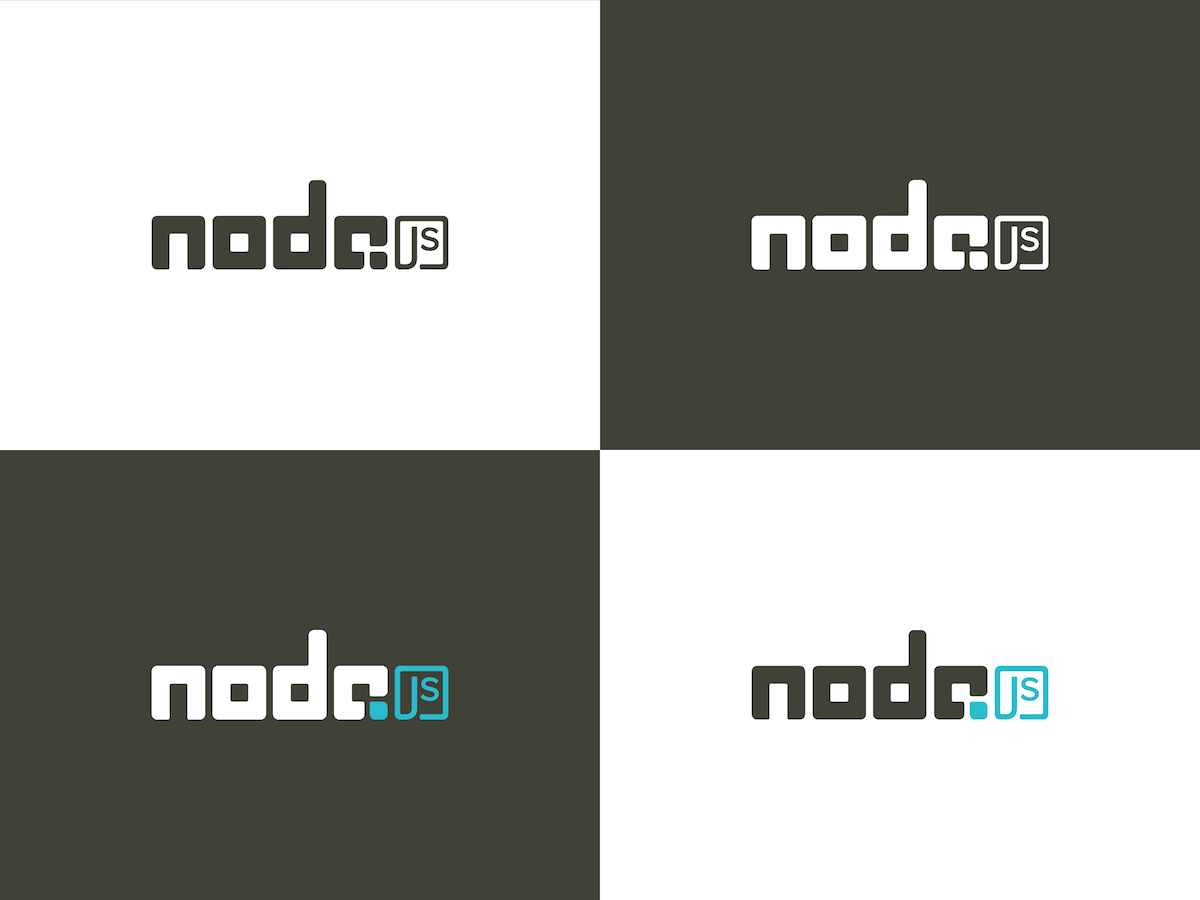 Node.js Logo - Dribbble - nodejs-logo-b_w.png by Grégoire Segretain