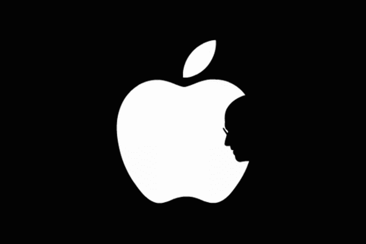 Www.Apple Logo - Apple logo with silhouette outline of Steve Jobs as Bite in Apple