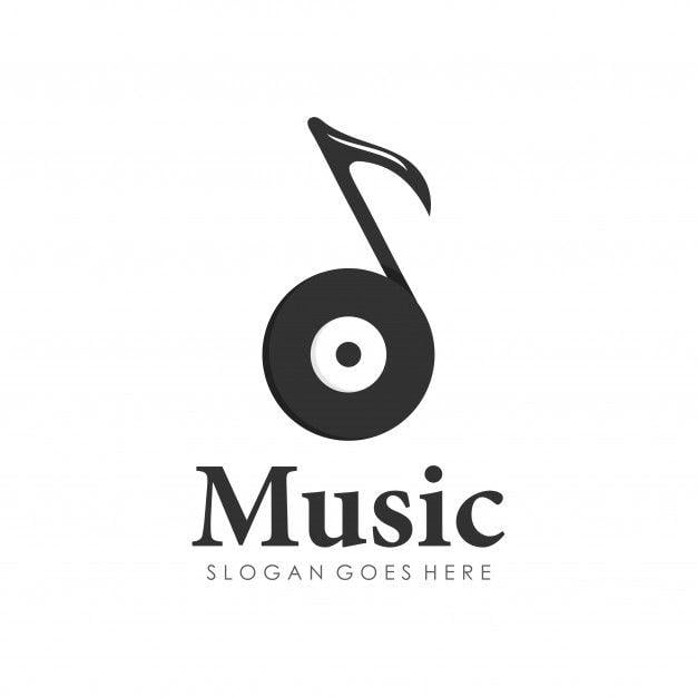 Note Logo - Disc music play note melody logo design Vector
