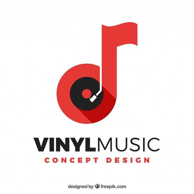 Note Logo - Music logo with note and vinyl Vector