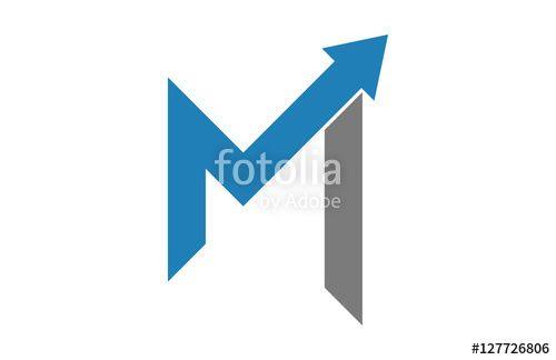 Graph Logo - logo letter m up arrow graph chart