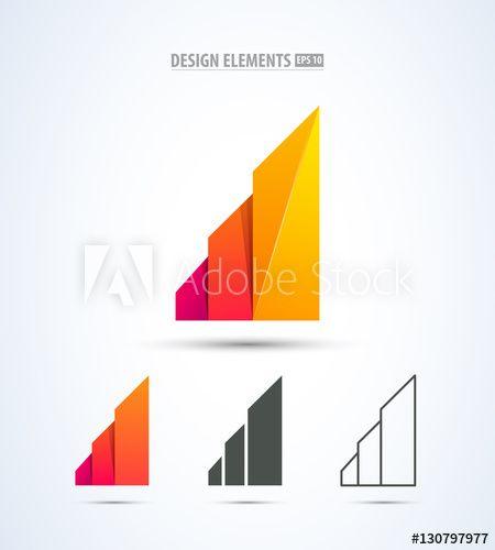 Graph Logo - Vector growing success business company logo sign. Modern glossy ...