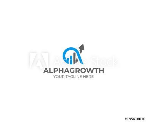 Graph Logo - Alpha and Growth Symbol Logo Template. Graph Chart and Alfa Vector ...