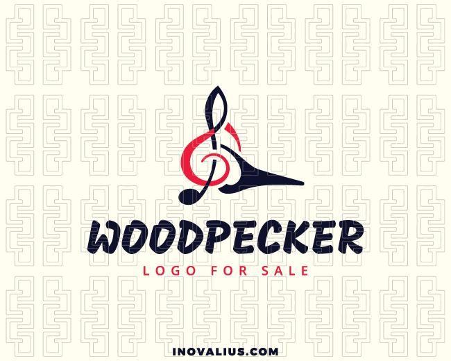 Note Logo - Woodpecker + Musical Note Logo Template