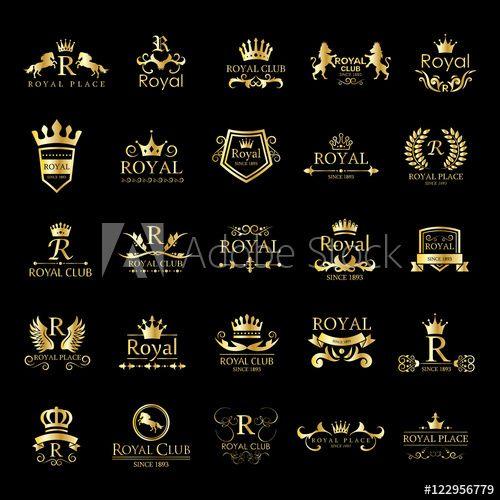 Royal Logo - Royal Logo Set - Isolated On Black Background - Vector Illustration ...