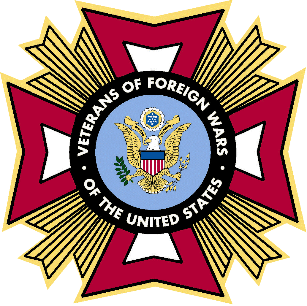 VFW Logo - A member of VFW Post 10165 in Diamond Springs, Calif., works