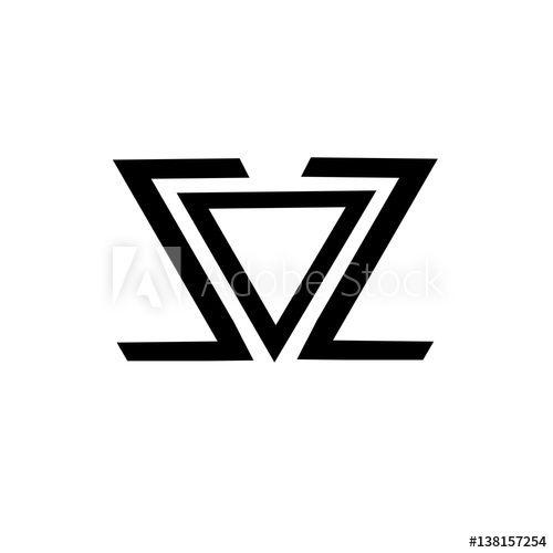 Zz Logo - initial letter ZZ black color logo vector this stock vector