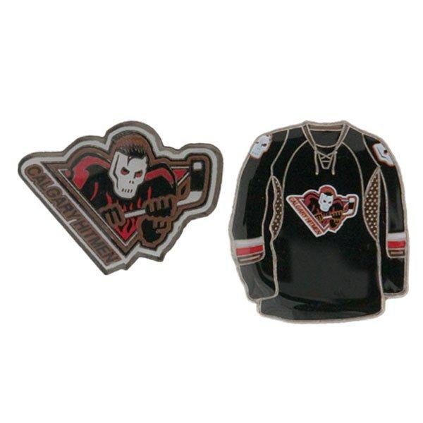 Hitmen Logo - Hitmen 2 Pin Pack - Black Jersey and Hitmen Logo - Calgary Flames ...