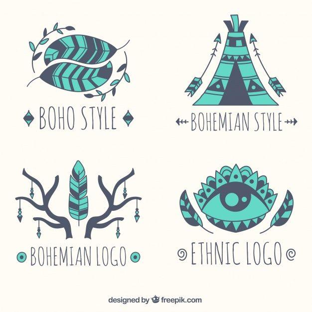 Ethnic Logo - Collection of four ethnic logos Vector