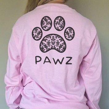 Pawz Logo - Long Sleeve Grapefruit Flourish Black from pawzshop.com