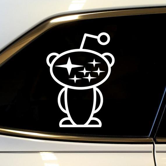 Reddit.com Logo - Reddit Alien Subaru Logo Head Vinyl Decal Sticker Custom cut | Etsy