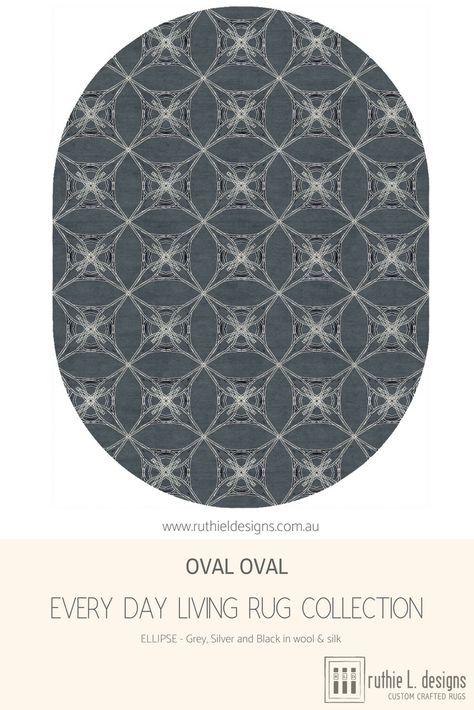 Ellipse-Shaped Logo - This oval shaped rug called Ellipse can be made as either a hand