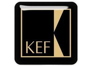 KEF Logo - KEF Gold 1x1 Chrome Domed Case Badge / Sticker Logo