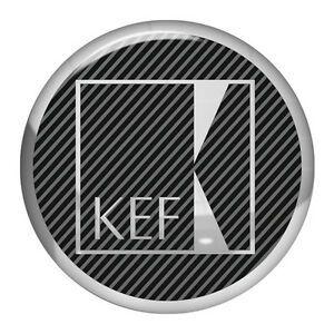 KEF Logo - KEF 1.5 Round Chrome Effect Domed Case Badge / Sticker Logo