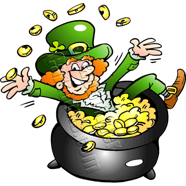 Leprechaun Logo - Leprechaun Sitting In Pot of Gold