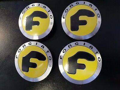 Forgiato Logo - FORGIATO FLOATING/FLOATER CENTER caps brushed with yellow logo RARE ...