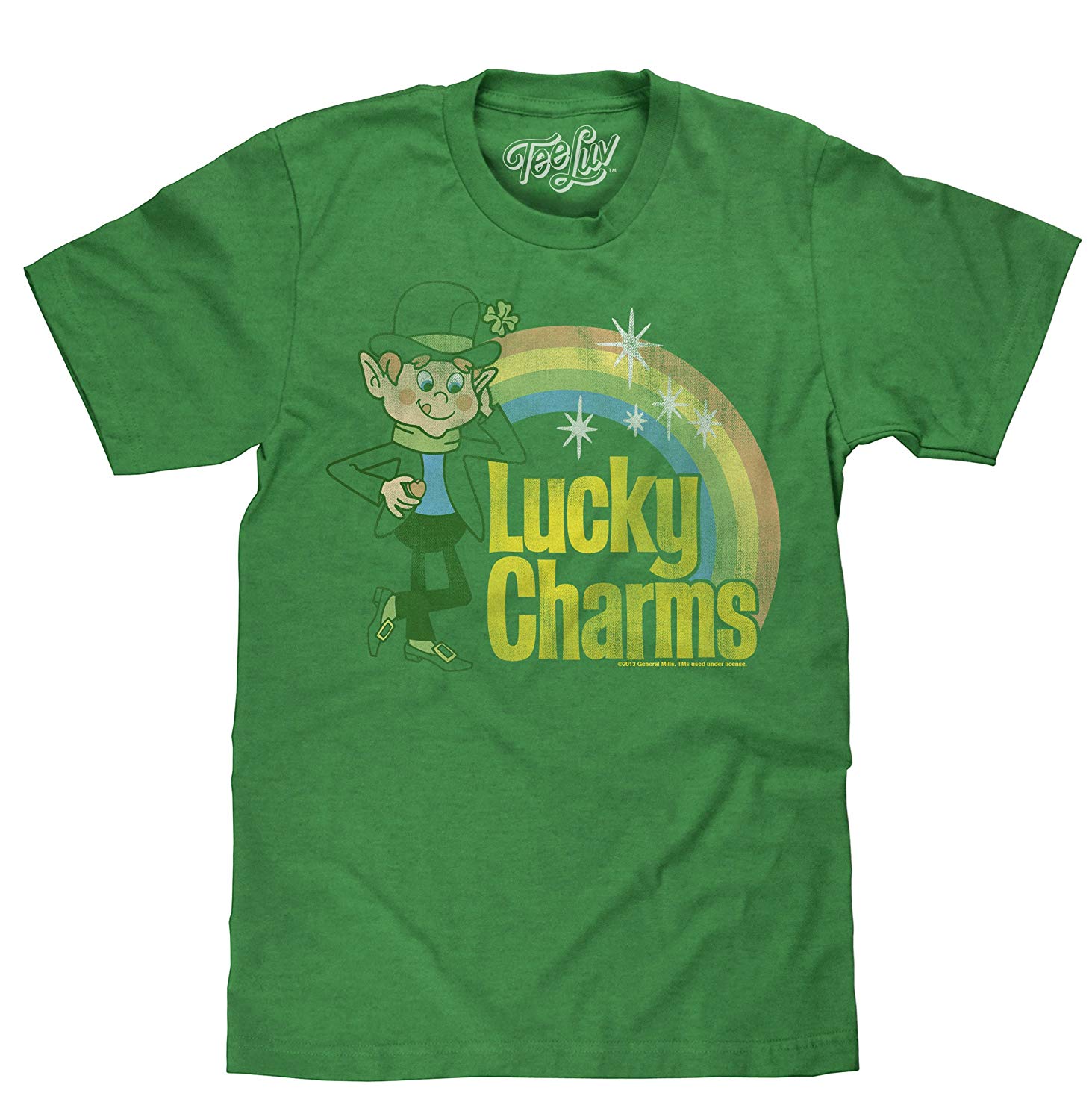 Leprechaun Logo - Amazon.com: Tee Luv Lucky Charms Shirt - Vintage Lucky The ...